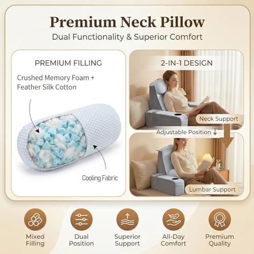 Reading Pillow for Adults, Back Pillow for Bed Sitting Up, Backrest Pillow for - Image 4