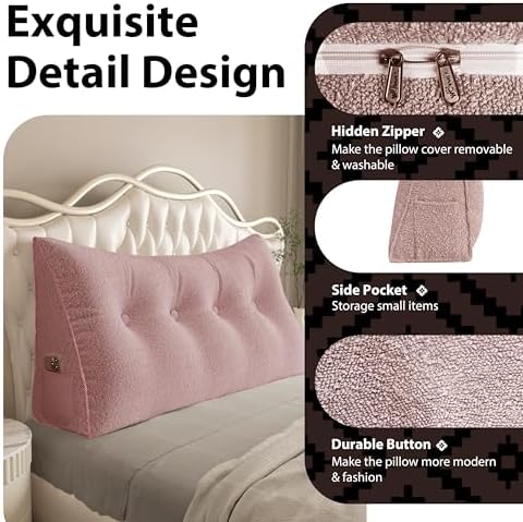 Triangle Reading Pillow Queen Size XXL Wedge Headboard Extra Large Back Support - Image 3
