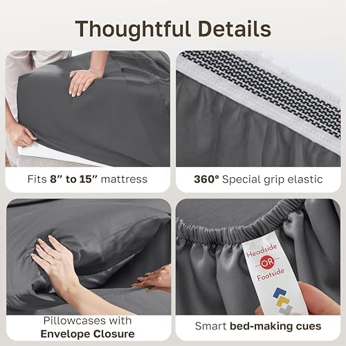 California Design Den Organic Cotton Deep Pocket Full Size Sheets Set - Image 4