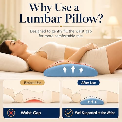 Lumbar Support Pillow for Bed Relief Back Pain: Lower Back Pillow for Sleeping - Image 2