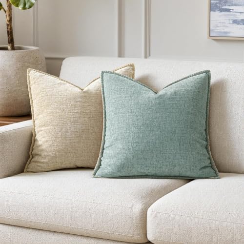 MIULEE Decorative Couch Throw Pillow Covers 16x16 Inch Coastal Light Blue - Image 4