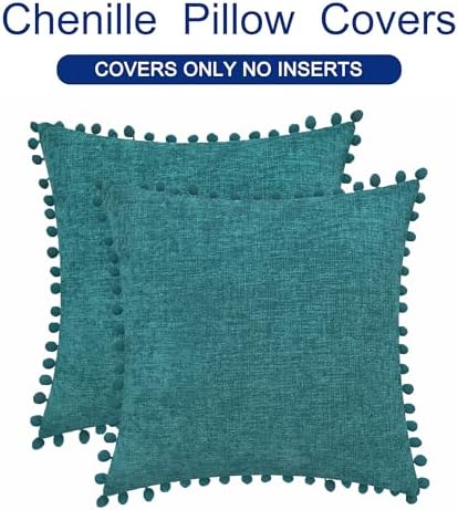 CaliTime Decorative Couch Throw Pillow Covers 18 X 18 Inches Teal - Image 6