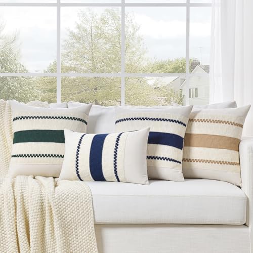 Fancy Homi Set of 2 Navy Blue Decorative Throw Pillow Covers 20x20 Inch - Image 7