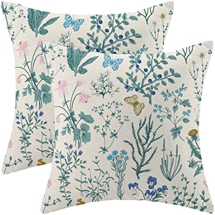 AEIOAE Spring Pillow Covers 20x20 Inch Set of 2, Seasonal Floral Outdoor by AEIOAE