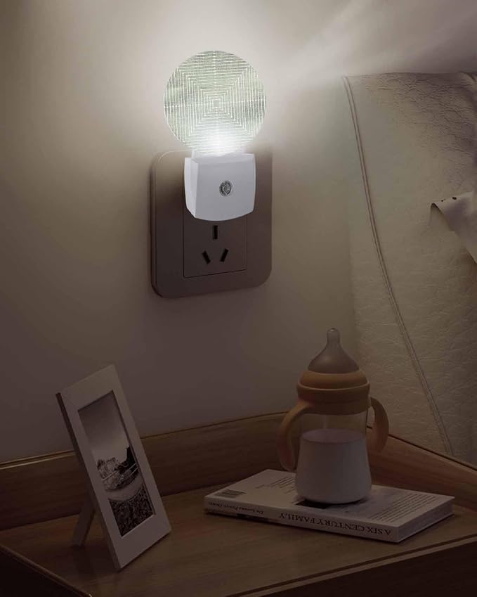 Night Lights Auto Sensor Sage Green Aesthetic Night Light Lines Perspective Box - Image 5