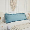 Dusty Blue Body Pillow Cover 20x54inches Long Pillowcase Ruffled Fringe Decor by Merryword