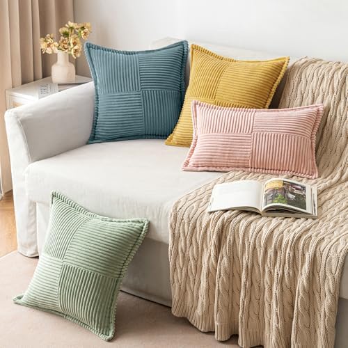 MIULEE Decorative Lumbar Throw Pillow Covers 12x20 Inch Gold 2 Pack - Image 5