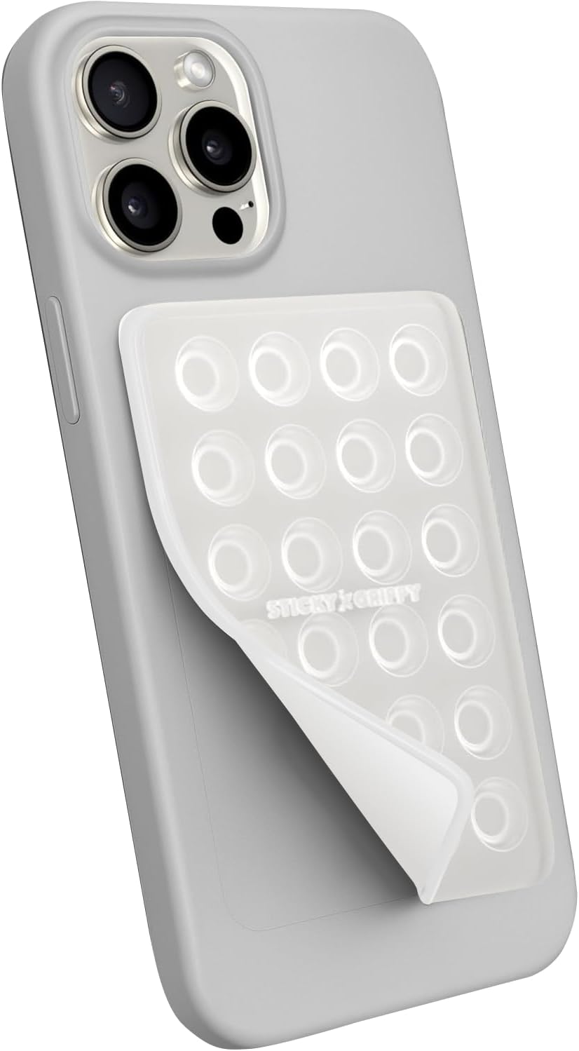 Suction Phone Case Mount, Sillicon Adhesive Phone Accessory for iPhone and Android, Hands-Free Fidget Toy Mirror Shower Phone Holder, Tiktok Videos and Selfies (Translucent)