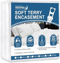 Queen Mattress Protector Zippered, Soft Terry Surface Mattress Encasement by Moonsea