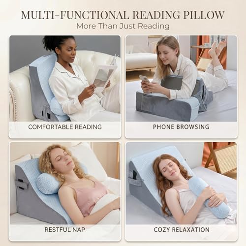 Reading Pillow for Adults, Back Pillow for Bed Sitting Up, Backrest Pillow for - Image 5