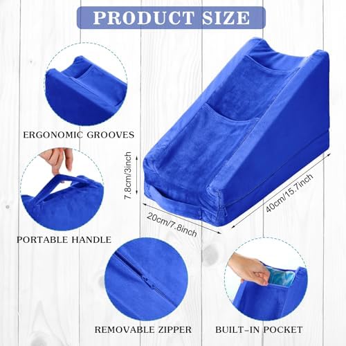 Buryeah Blue Arm Elevation Pillow 2 Pocket, Plush Material - Image 2