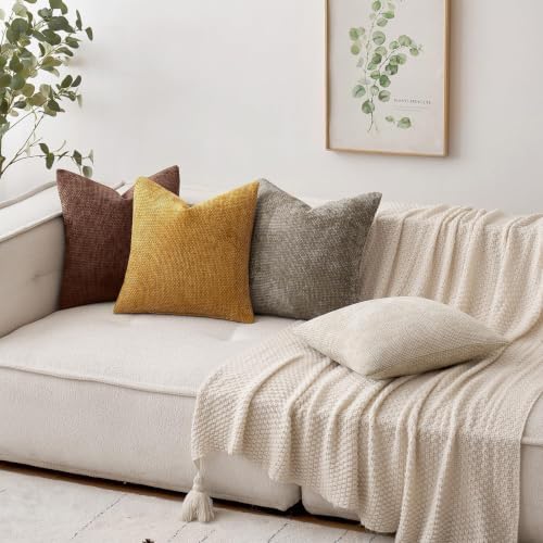 MIULEE Decorative Couch Throw Pillow Covers 18x18 in Red Brown 2 Pack - Image 5