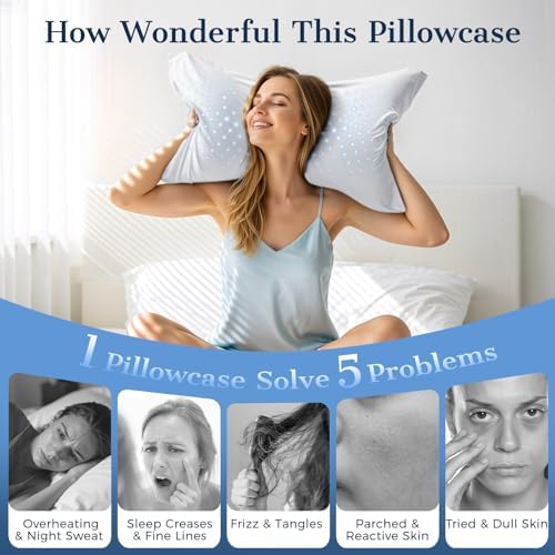 Cooling Pillow Cases 2 Pack Standard Size Cooling Pillowcases - Image 4