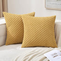 MIULEE Decorative Throw Pillow Covers 20x20 Gold Textured Corduroy by MIULEE