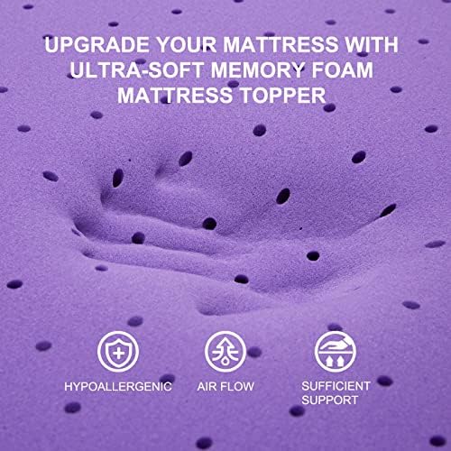 SINWEEK 3 Inch Gel Memory Foam Mattress Topper Ventilated Soft Pressure Relieve - Image 2