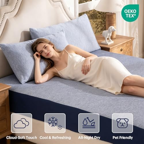 OMERAI 3PCS Cooling Sheet Set King Size, Breathable Bed Sheets - Image 5