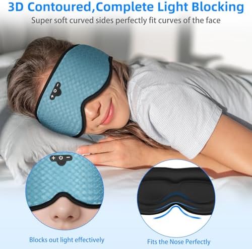 3D Sleep Mask with Bluetooth Headphones, Adjustable Bluetooth Eye Mask - Image 2