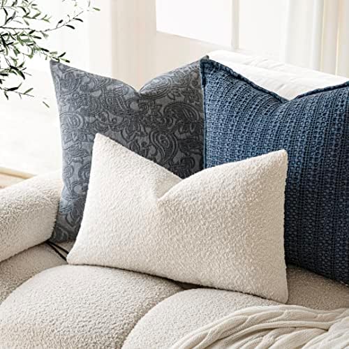 Foindtower Cozy Textured Boucle Lumbar Throw Pillow Covers 12x20 Inch - Image 5