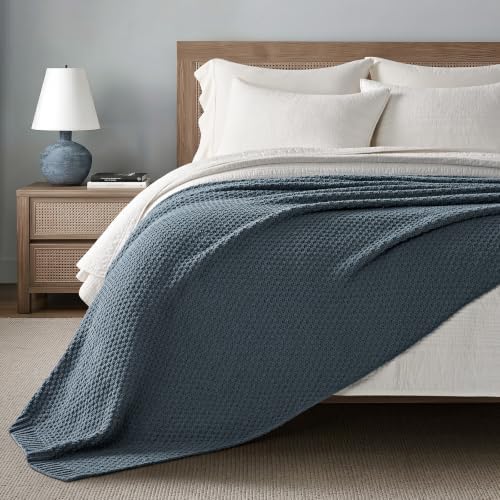 EVERGRACEHOME Chunky Chenille Knit Throw Blanket, Stormy Blue - Image 4