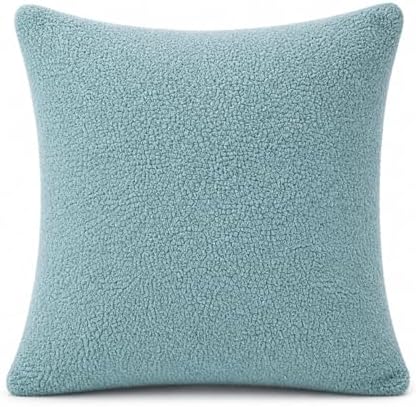 REAFORT Sherpa Euro Sham Cover 26"x26", Zipper Closure by Reafort