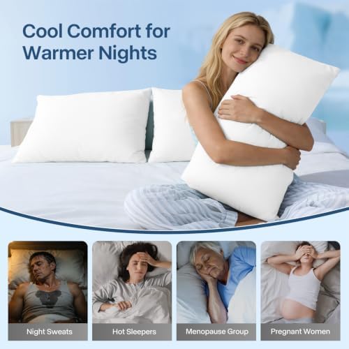 Luxury Cooling Pillowcases Standard Size 2 Pack, Q-Max>0.4 Cool Touch - Image 4