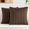 Pack of 2 Faux Fur Christmas Throw Pillow Covers 22x22 Inch, Dark Coffee by Unknown