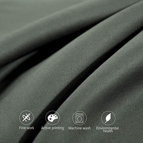NTBAY Queen Egyptian Cotton Sateen Pillowcases, Charcoal Grey - Image 2