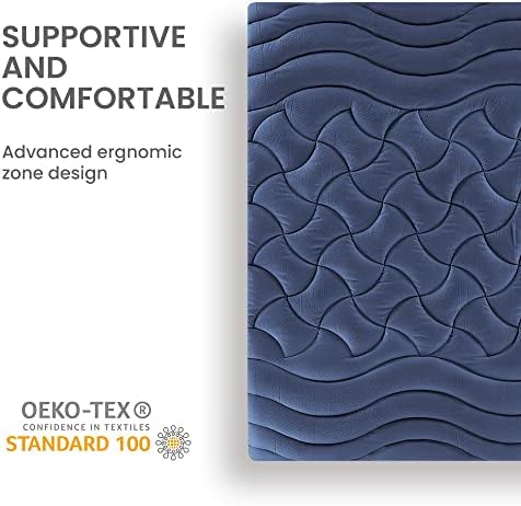 SLEEP ZONE Cooling Queen Mattress Topper, Premium Zoned Cool Mattress Pad Cover - Image 6