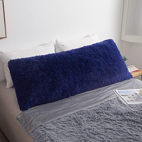 MEGO Luxury Fluffy Faux Fur Body Pillow Cover 20x54 by MEGO