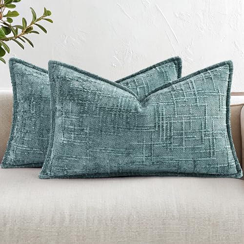 decorUhome Chenille Decorative Throw Pillow Covers 12x20 Set of 2 by decorUhome