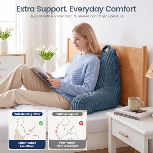 Reading Pillow for Sitting up in Bed, Adjustable Memory Foam Bed Rest Pillow - Image 3