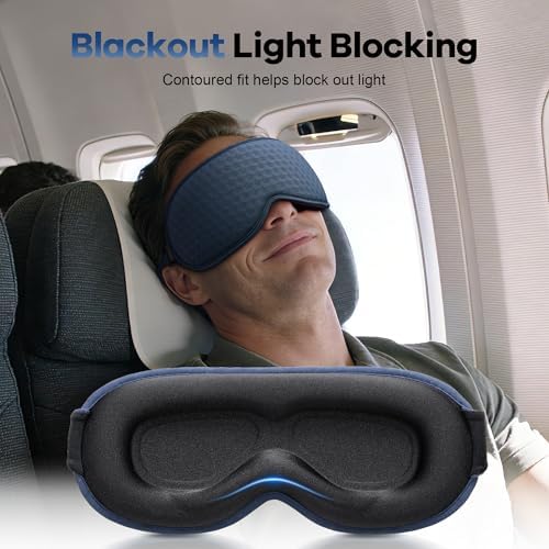 Weighted Blackout Sleep Mask for Men: 3D Contoured Zero Eye Pressure Sleep Mask - Image 3