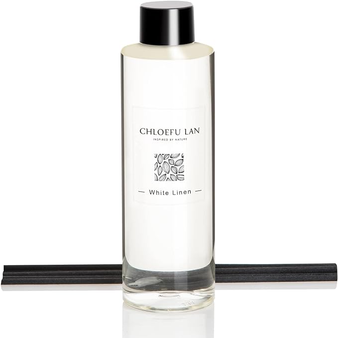 Chloefu LAN Fresh Linen Reéd Diffuser Refill 200ml/6.76 fl oz, Natural by ChloefuLANScentedCandles