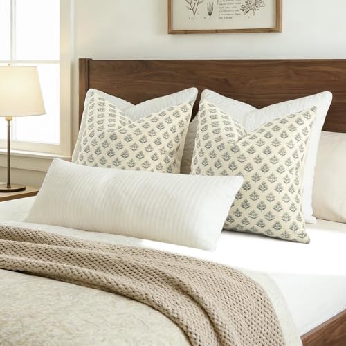 YCOLL Farmhouse Floral Euro Sham Pillow Covers 24x24 Set of 2, Rustic Country - Image 5