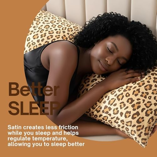 Glod Leopard Print Satin Body Pillow Cover, 20x54 Cheetah Pillow Case - Image 4