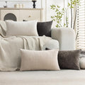 Set of 4 Soft Textured Decorative Throw Pillow Covers 12X20 Inch Cozy Farmhouse by Cozoomy