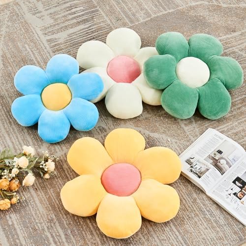 Kcvvcr Sage Green Flower Pillow, 19.6" Cute Flower Shaped Floor Pillow - Image 3