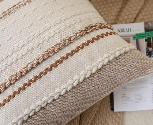 Cethom Boho Throw Pillow Covers 20x20 Inch Set of 2, Accent Cushion Cover - Image 4