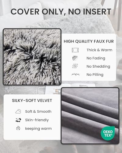 ZonLi Fuzzy Body Pillow Cover, Faux Fur Long Pillow Cover - Image 2