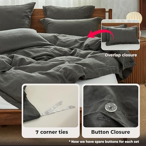 Simple&Opulence 100% French Linen Duvet Cover Set - Image 4
