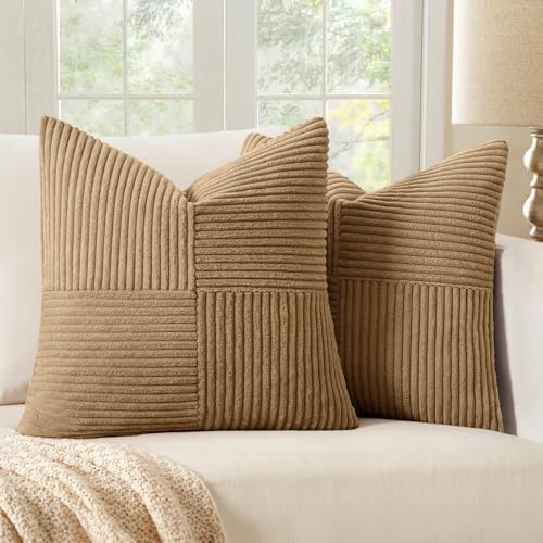 MIULEE Camel Brown Decorative Throw Pillow Covers by MIULEE