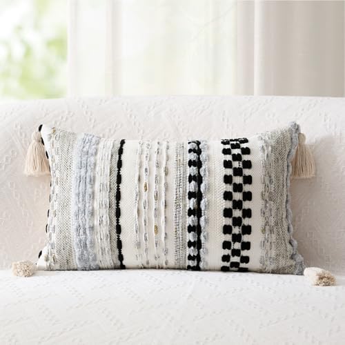 Kevin Textile Boho Tufted 12x24 Inch Lumbar Pillow Cover 1 Pack - Image 5