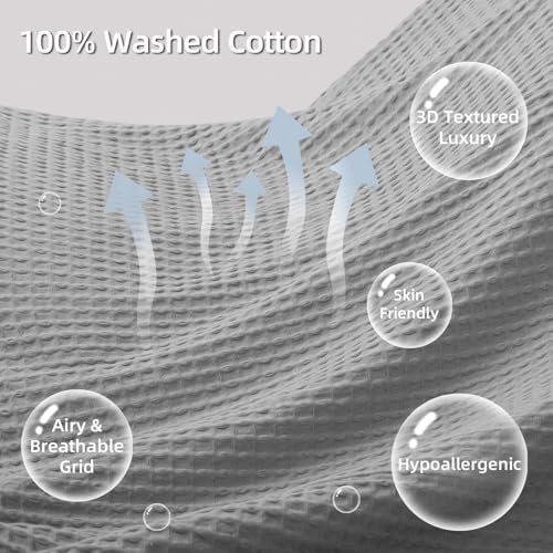CHUFFED 100% Cotton Waffle Weave Pillowcases 2 Pack Standard, 20x26 Inches - Image 2