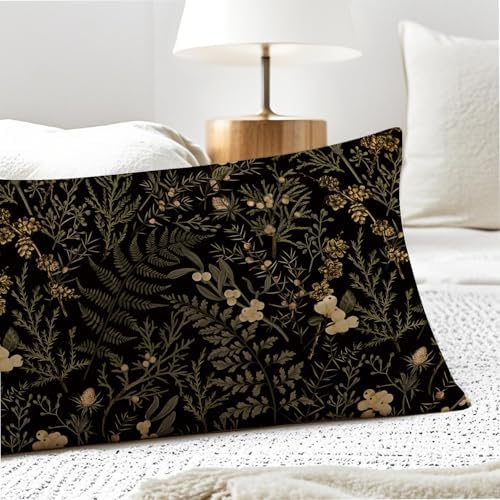 Moody Floral Botanical 20x54 Body Pillow Cover, Dark Aesthetic Room Decor - Image 5