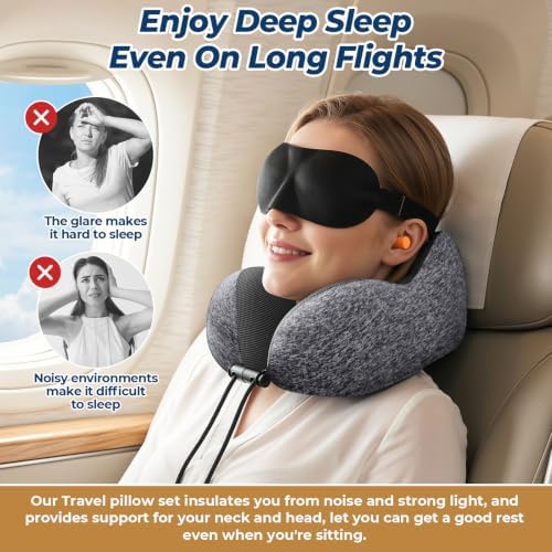 ExploreBliss Travel Pillow, Memory Foam Neck Pillow Airplane - Image 5