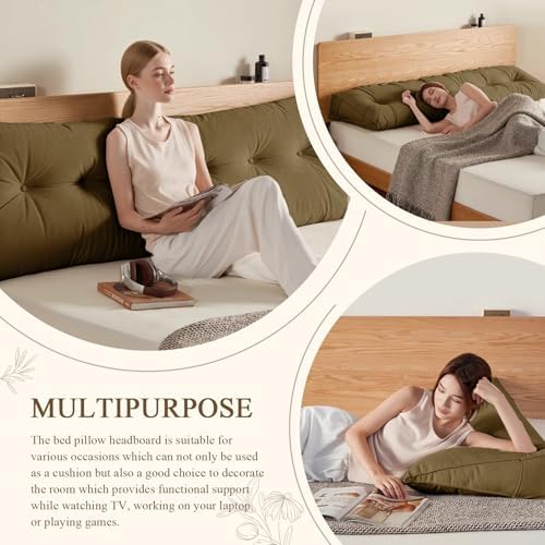DANGHOOGY Headboard Pillow King, Large Triangular Wedge Headboard Pillow - Image 4