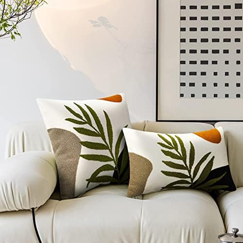Merrycolor Boho Pillow Covers 20x20 Tufted Mid Century Modern Throw Pillow - Image 2