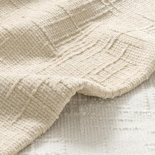MIULEE Slubby Textured Decorative Throw Pillow Covers Beige 18x18 - Image 2