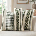 ANRODUO Boho Decorative Pillow Covers Plush Olive Green 20x20 Pack of 2 by ANRODUO