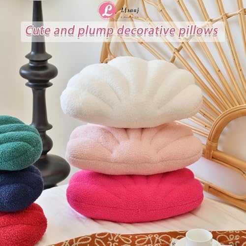 Lfsaaj Pink Seashell Throw Pillows, Shell Shaped Throw Pillows, 13 Inch Soft - Image 5